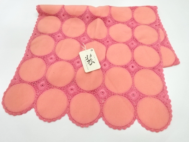 未使用品　円に花模様ショール